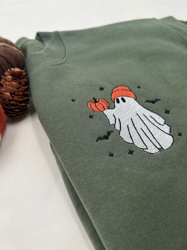 Ghosting you pumpkin EMBROIDERED crew neck